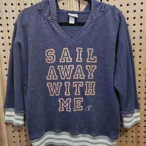 "Sail Away With Me" Hoodie – Blue – Carnival Women's Size L